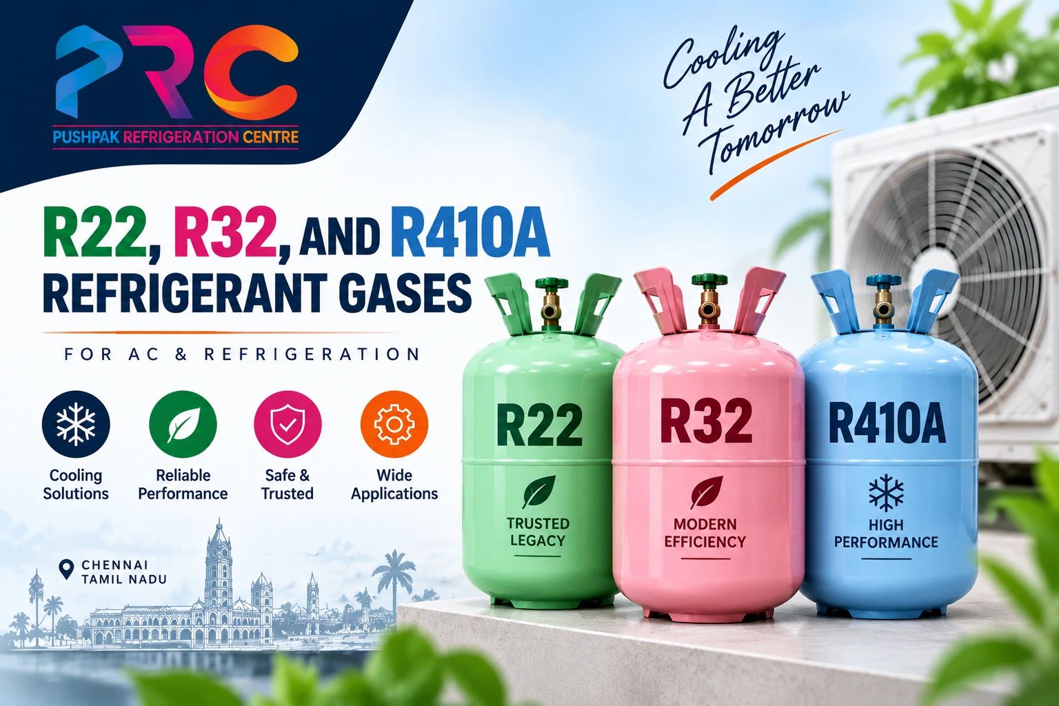 R22, R32 and R410A